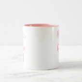 Mutter des eleganten rosa Groom-Skripts Zweifarbige Tasse (Mittel)
