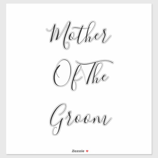 Mutter des eleganten und eleganten Dekors im Groom Aufkleber (Blatt)