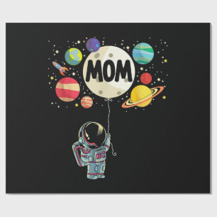 Mutter des Geburtstagsjungen Weltraumastronaut 1. Geschenkpapier