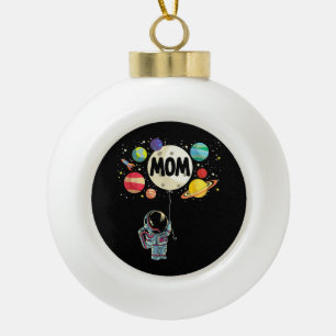 Mutter des Geburtstagsjungen Weltraumastronaut 1. Keramik Kugel-Ornament