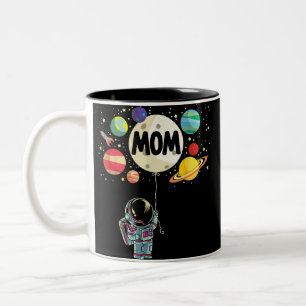 Mutter des Geburtstagsjungen Weltraumastronaut 1. Zweifarbige Tasse