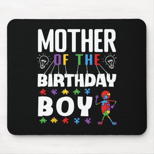 Mutter des Geburtstagsjunges Autismus Bewusstseins Mousepad (Vorne)