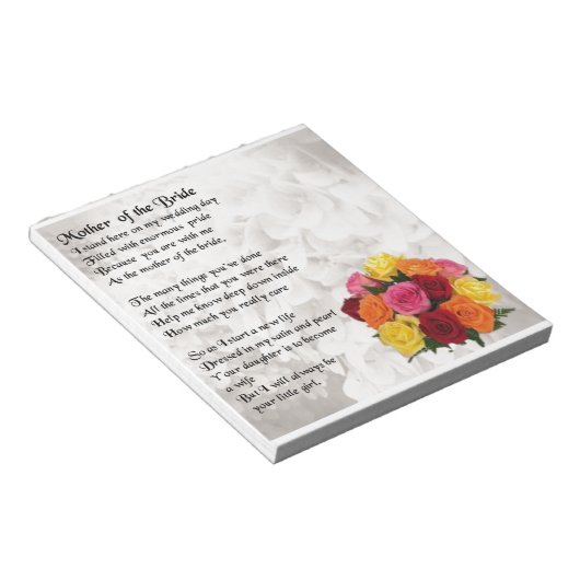 Mutter des Gedichts der Braut - Blume Notizblock (angewinkelt)