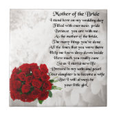Mutter des Gedichts der Braut - Rote Rosen Fliese (Vorderseite)