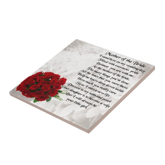 Mutter des Gedichts der Braut - Rote Rosen Fliese (Seite)