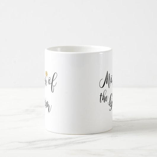 Mutter des Groom Black Text Kaffeetasse (Mittel)