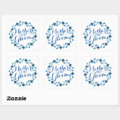 Mutter des Groom Blue Floral Wedding Sticker (Blatt)
