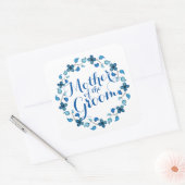 Mutter des Groom Blue Floral Wedding Sticker (Umschlag)