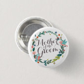 Mutter des Groom-Blumenkranzes Hochzeitsschaltfläc Button (Vorne & Hinten)