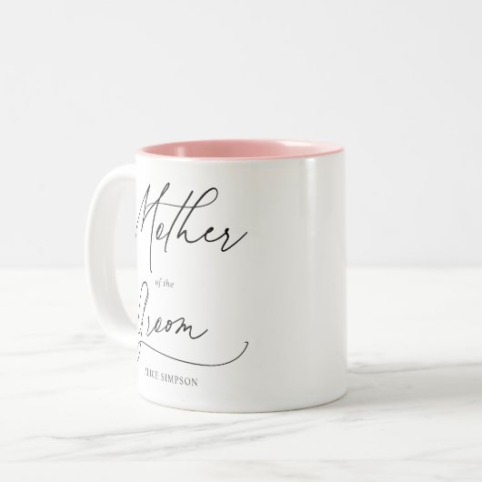 Mutter des Groom-Chic-Skripts Zweifarbige Tasse (Vorderseite Links)