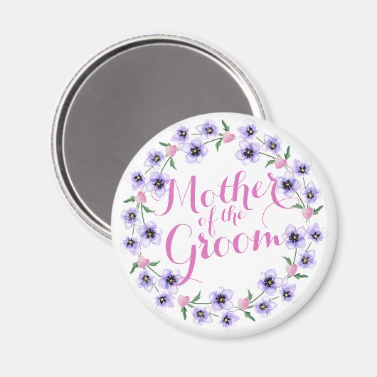 Mutter des Groom Floral Wedding Magnet (Vorderseite/Rückseite)
