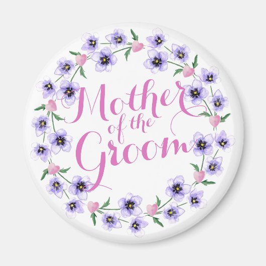 Mutter des Groom Floral Wedding Magnet (Vorne)