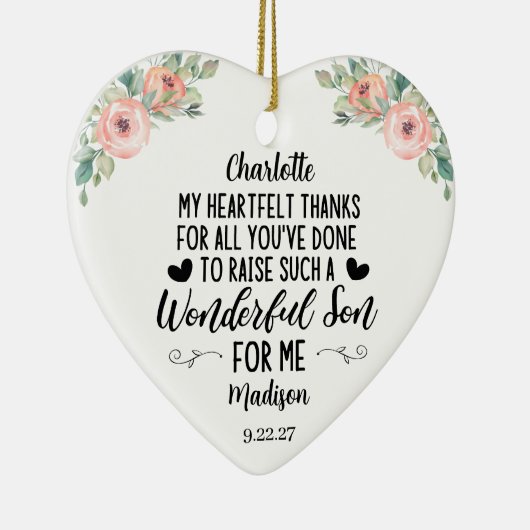 Mutter des Groom Geschenks mit A Dankeschön Nachri Keramik Ornament (Rechts)