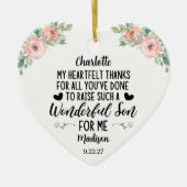 Mutter des Groom Geschenks mit A Dankeschön Nachri Keramik Ornament (Vorne)