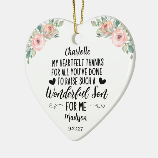 Mutter des Groom Geschenks mit A Dankeschön Nachri Keramik Ornament (Links)