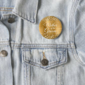 Mutter des Groom Glittery Gold Foil Button (Beispiel)