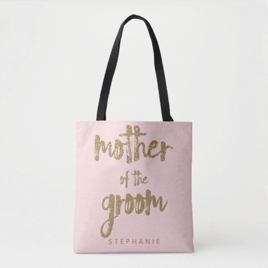 Mutter des Groom Gold Glitzer Blush PInk Tasche (Vorderseite)