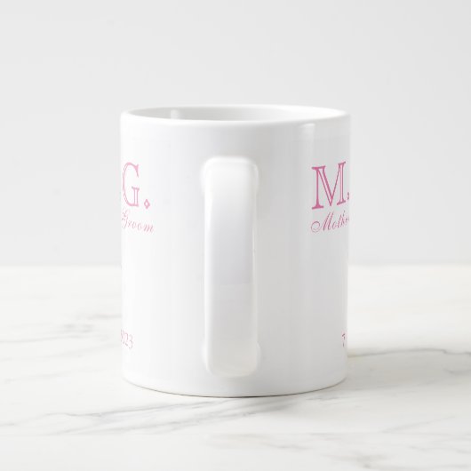 Mutter des Groom-Hochzeitdatums Jumbo-Tasse (Rückseite)