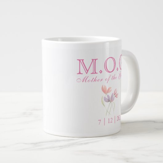 Mutter des Groom-Hochzeitdatums Jumbo-Tasse (Vorderseite Rechts)