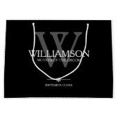 Mutter des Groom-Hochzeitgeschenke Monogram-Elegan Große Geschenktüte (Vorderseite)
