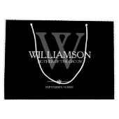 Mutter des Groom-Hochzeitgeschenke Monogram-Elegan Große Geschenktüte (Rückseite)