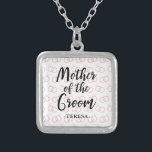 Mutter des Groom-Hochzeitsring-Musters und Name Versilberte Kette<br><div class="desc">Mutter des Groom Hochzeitsring Muster Personalisierte Name Geschenk Nekklace.</div>