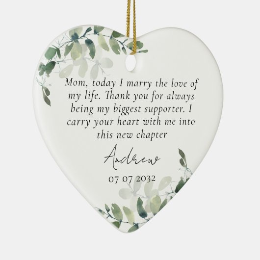 Mutter des Groom Keepake Keramik Ornament (Rechts)