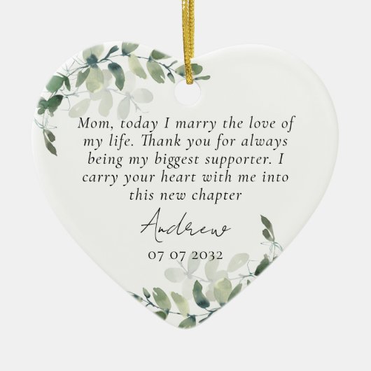 Mutter des Groom Keepake Keramik Ornament (Vorne)