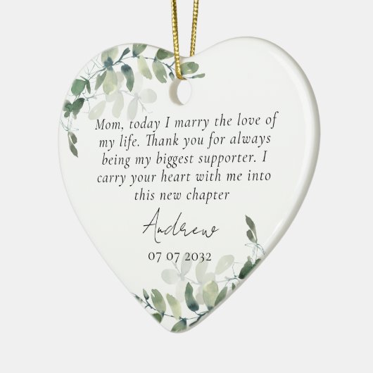 Mutter des Groom Keepake Keramik Ornament (Links)