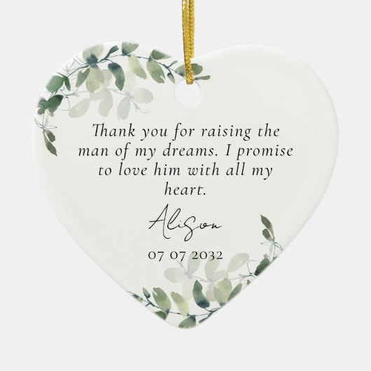 Mutter des Groom Keepake Keramik Ornament (Vorne)