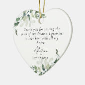 Mutter des Groom Keepake Keramik Ornament (Links)