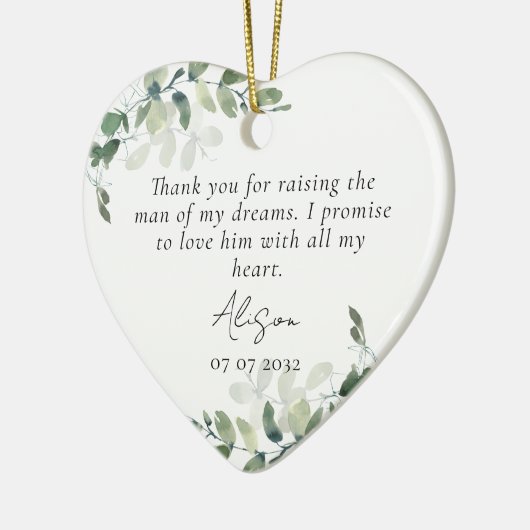 Mutter des Groom Keepake Keramik Ornament (Links)