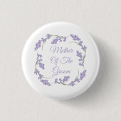 Mutter des Groom Lavender Floral Kranz Button (Vorderseite)