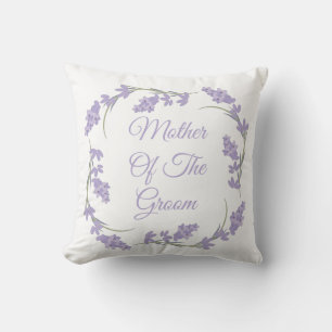 Mutter des Groom Lavender Floral Kranz Kissen