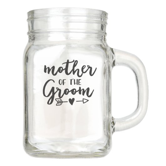 Mutter des Groom Mason Jar Cup Einmachglas (Vorderseite)