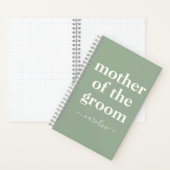 Mutter des Groom Minimal Moderne Name | Sage Green Notizblock (Innen)