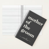 Mutter des Groom Minimalistische Moderne Custom Bl Notizblock (Innen)