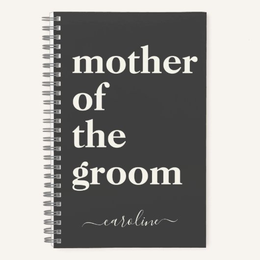 Mutter des Groom Minimalistische Moderne Custom Bl Notizblock (Vorderseite)