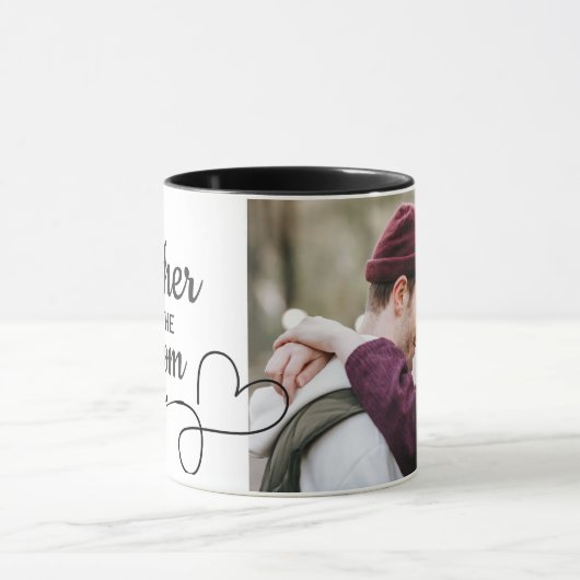 Mutter des Groom Script Liebe Herz Foto Tasse (Zentrum)