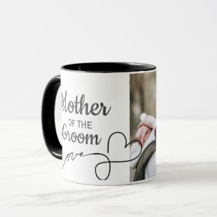 Mutter des Groom Script Liebe Herz Foto Tasse