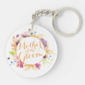 Mutter des Groom Watercolor Hochzeitssemanns Schlü Schlüsselanhänger (Rückseite)