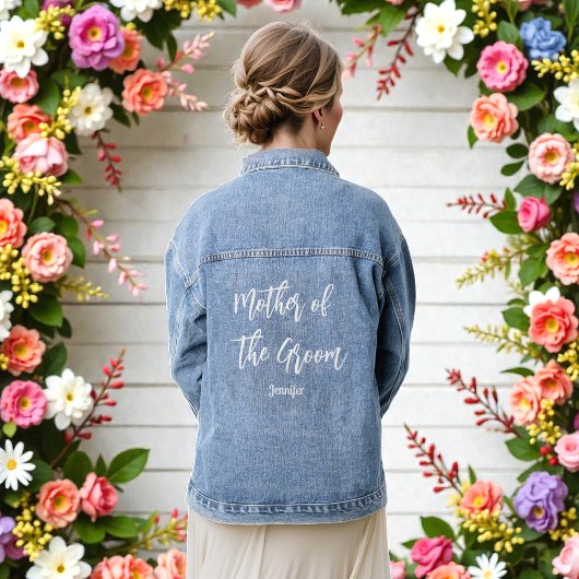 Mutter des Groom Wedding Brautparty Jeansjacke