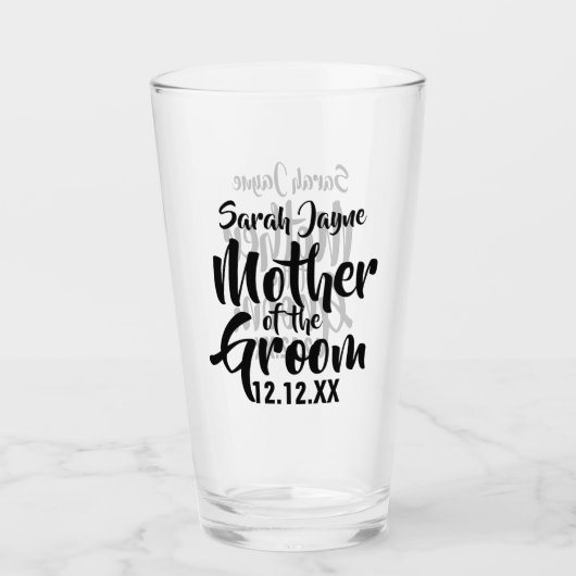 Mutter des Groom Wedding Elternglases Glas (Vorderseite)