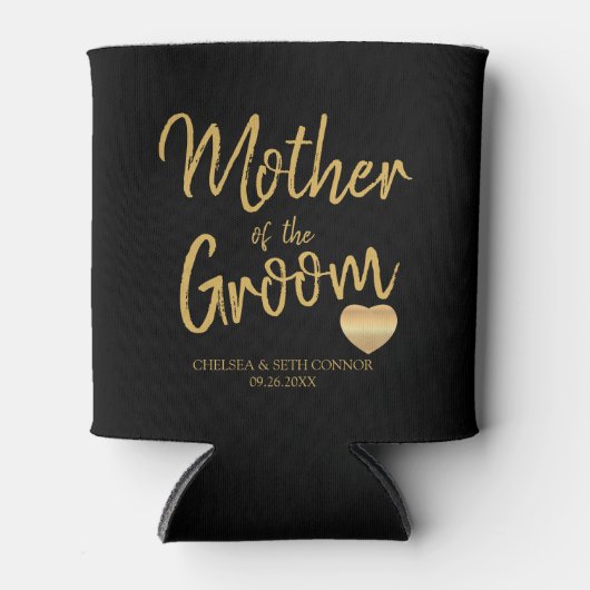 Mutter des Grooms in Gold-Script Dosenkühler (Vorderseite)