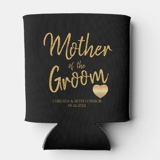 Mutter des Grooms in Gold-Script Dosenkühler (Rückseite)