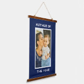 Mutter des Jahres Personalisierte Mama des benutze Wandteppich Mit Holzrahmen (Gewinkelt)