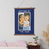 Mutter des Jahres Personalisierte Mama des benutze Wandteppich Mit Holzrahmen (Schlafzimmer)