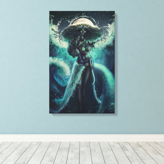 Mutter des Meeres - Yemoja Canvas Print Leinwanddruck (Insitu (Holzboden))
