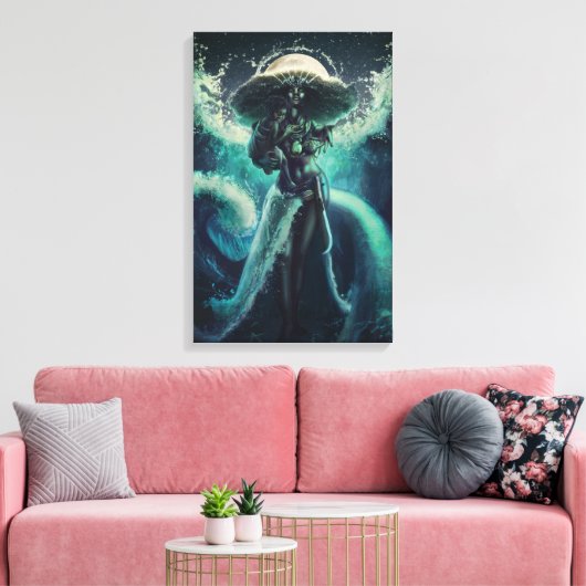 Mutter des Meeres - Yemoja Canvas Print Leinwanddruck (Insitu (Wohnzimmer))