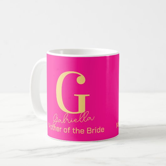 Mutter des modernen Monogramms der Bride Kaffeetasse (Vorderseite Links)